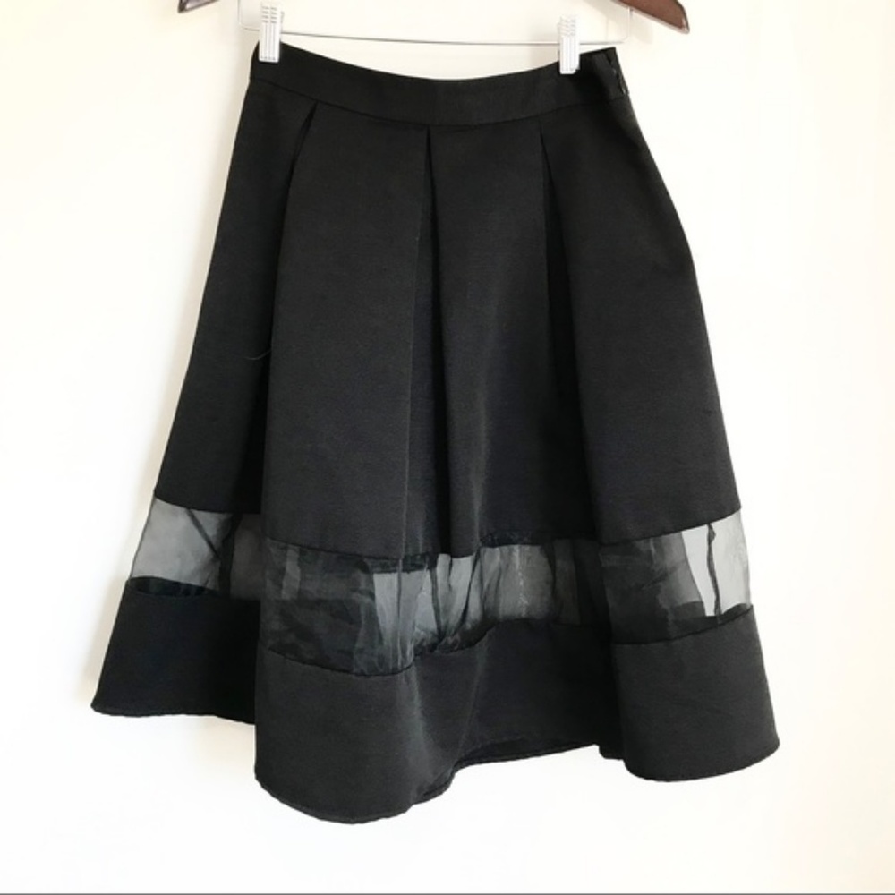 Express High Waisted Sheer Stripe A Line Skirt